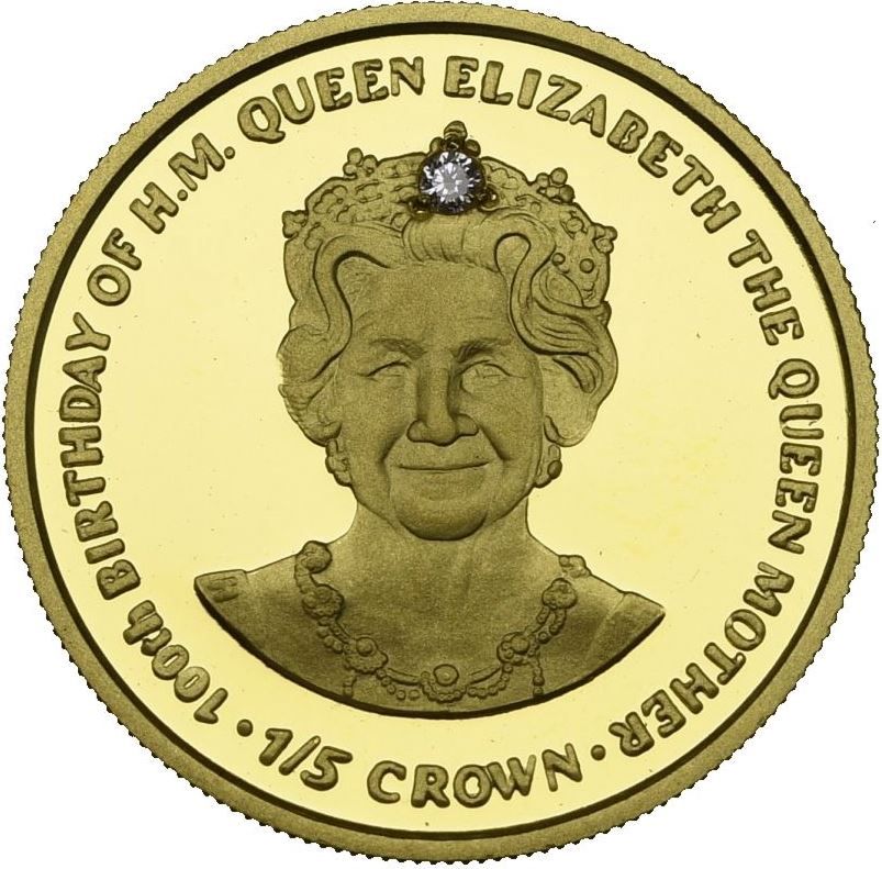 Gibraltar ⅕ Crown - Elizabeth II 100th Birthday of the Queen Mother