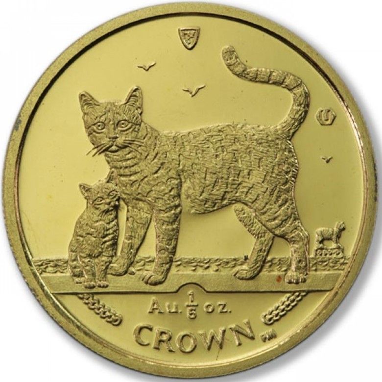 Isle of Man ⅕ Crown - Elizabeth II Bengal Cat
