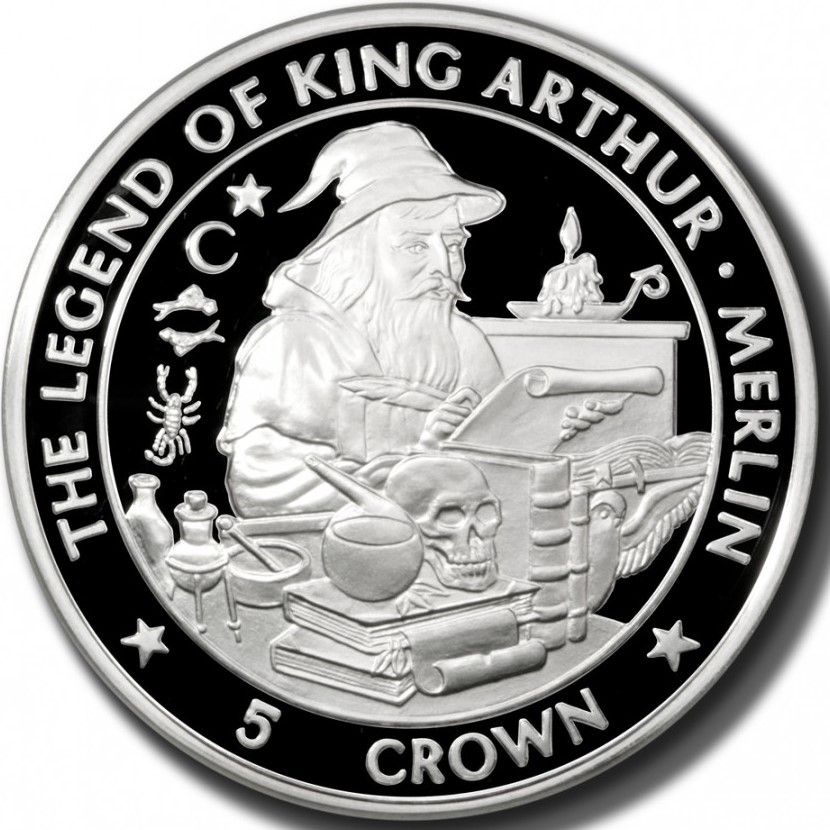 Isle of Man 5 Crowns - Elizabeth II Merlin reverse
