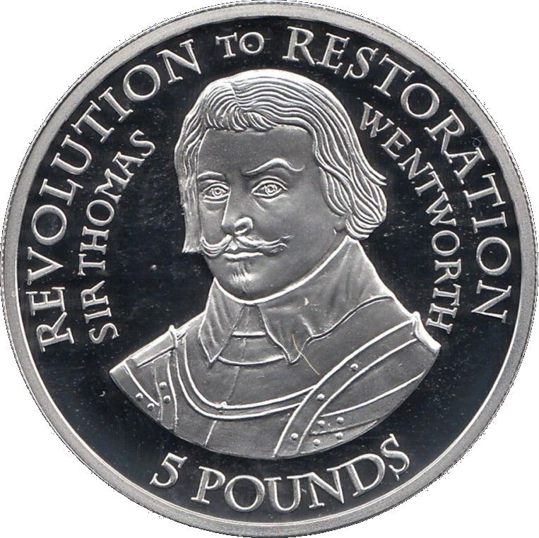 Guernsey 5 pounds - Elizabeth II Revolution to Restoration - Silver proof reverse