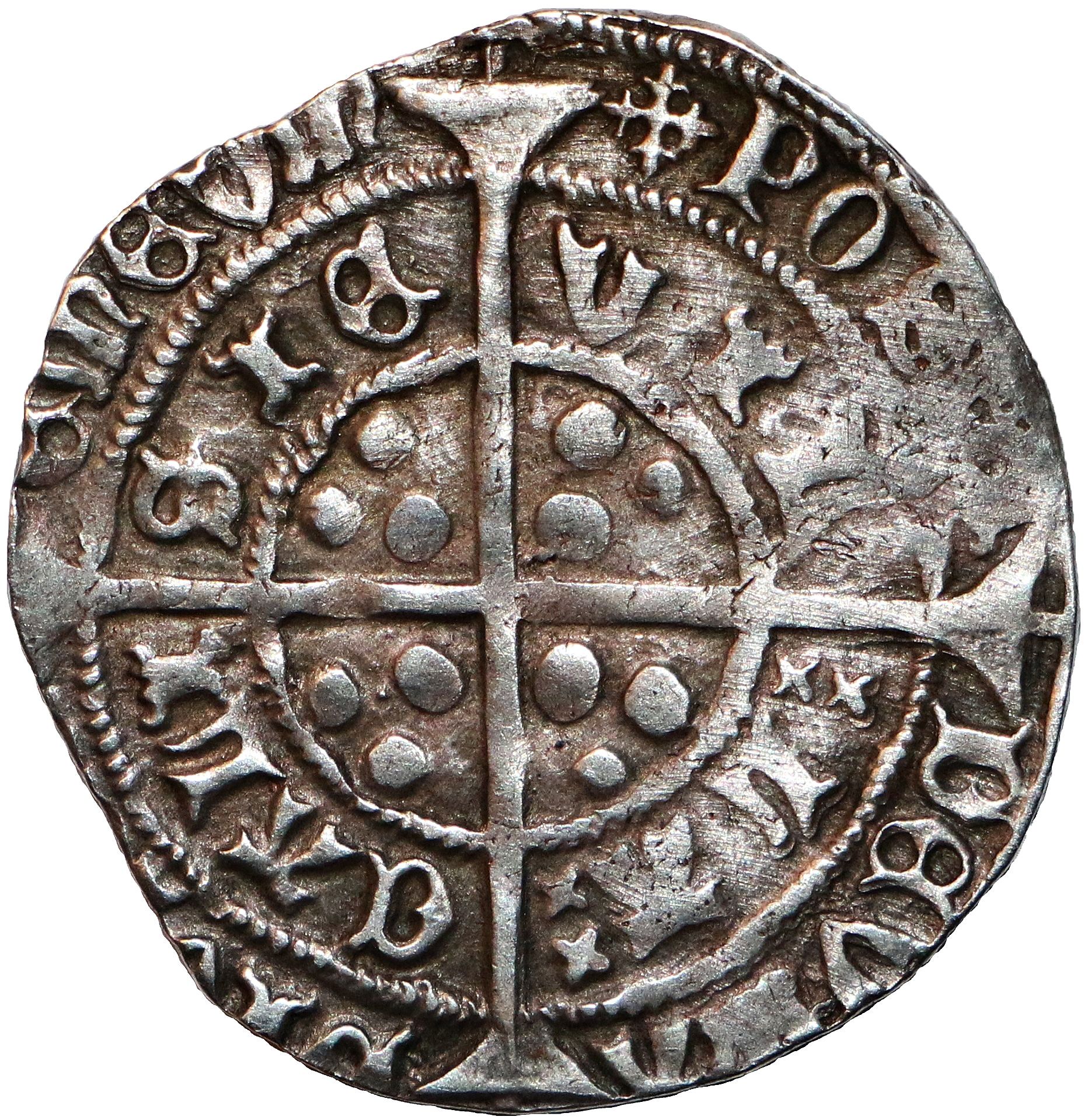 1 Groat - Henry VI Pinecone-mascle/Leaf-trefoil mule; Calais
