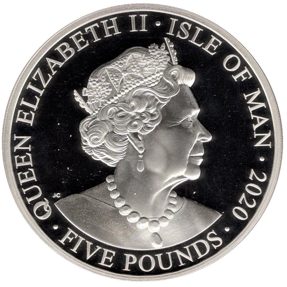 Isle of Man 5 Pounds - Elizabeth II Evacuation of Dunkirk in 1940 obverse