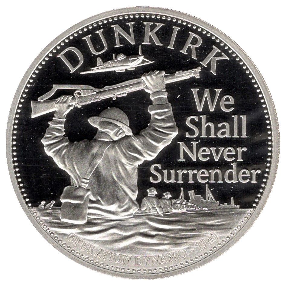 Isle of Man 5 Pounds - Elizabeth II Evacuation of Dunkirk in 1940
