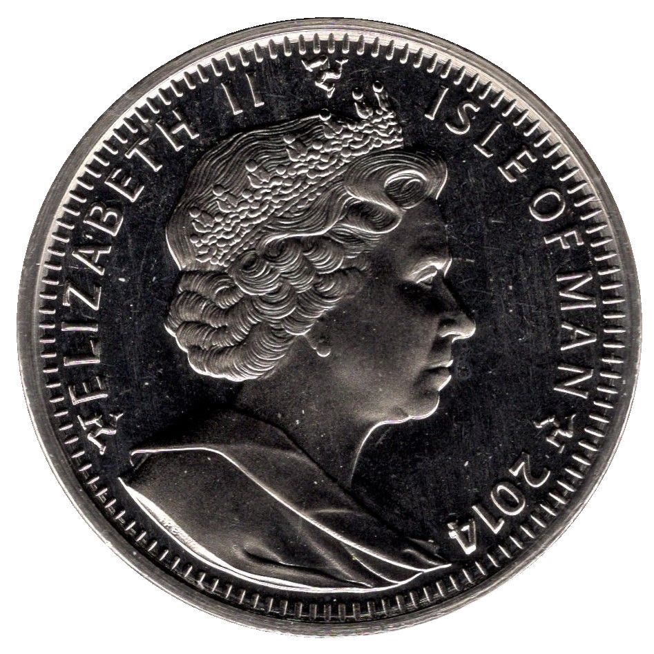 Isle of Man 1 Crown - Elizabeth II Christmas Day 1914; colourised version obverse