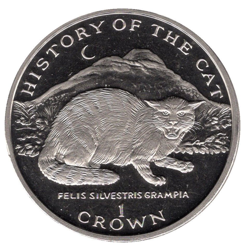Isle of Man 1 Crown - Elizabeth II Felis Silvestris Grampia