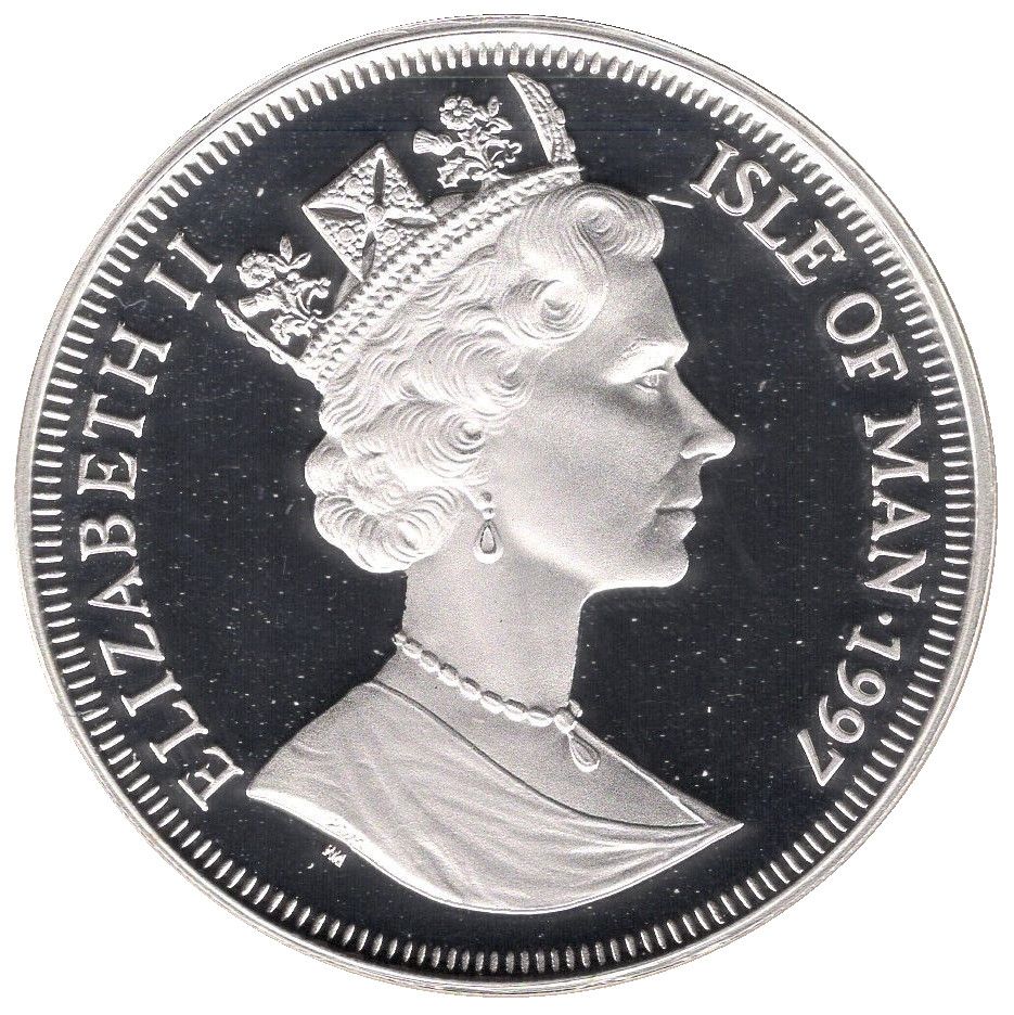 Isle of Man 1 Crown - Elizabeth II Fall of the Roman Empire 476; Silver Proof obverse