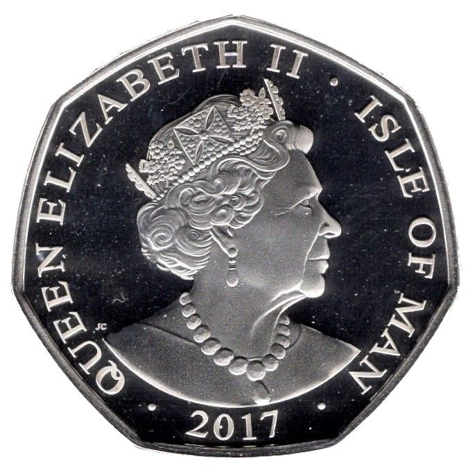 Isle of Man 50 Pence - Elizabeth II Platinum Wedding - The New Bride; Silver Proof obverse