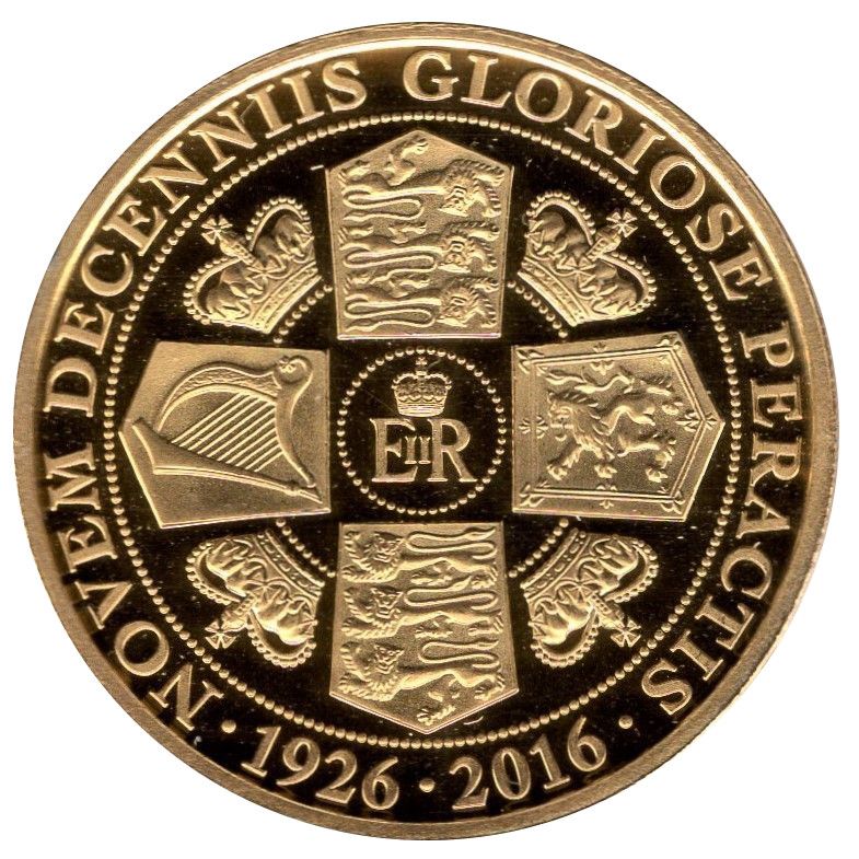 Gibraltar ½ Crown - Elizabeth II 90th Birthday; Gold plated