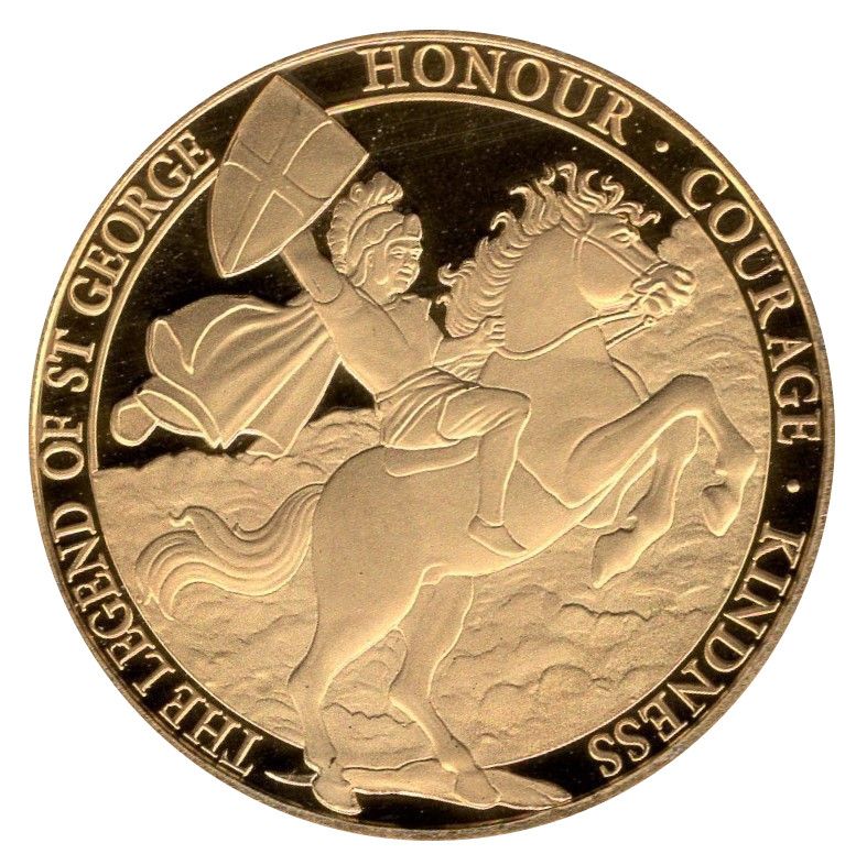 Gibraltar ½ Crown - Elizabeth II The Legend of St George; Gold plated