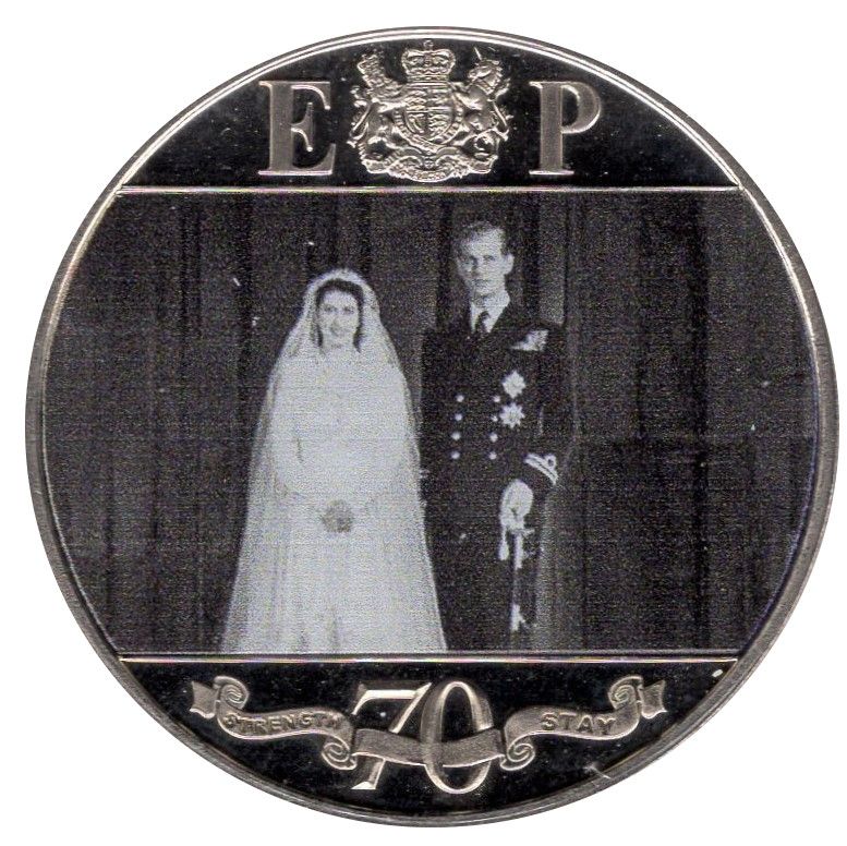 Gibraltar ½ Crown - Elizabeth II Platinum Wedding