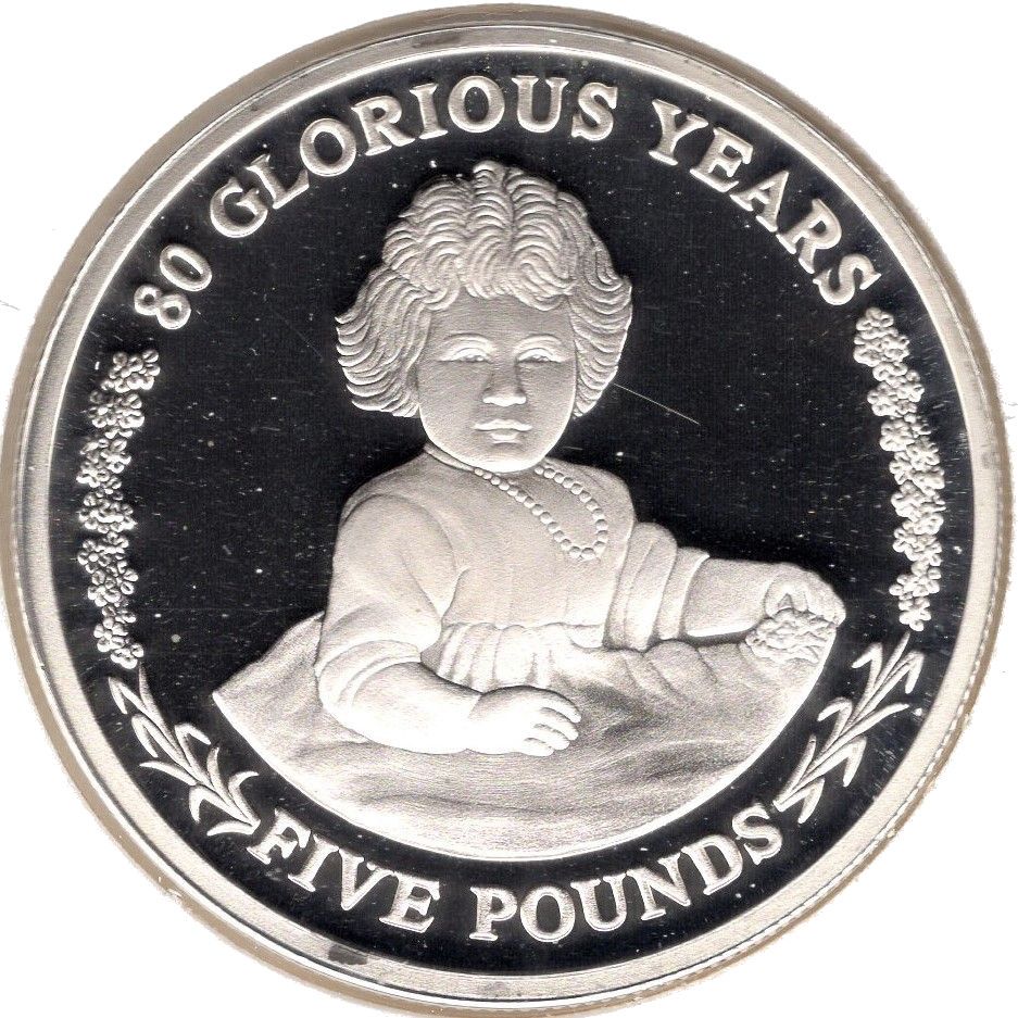 Gibraltar 5 Pounds - Elizabeth II 80 Glorious Years - Elizabeth as Child