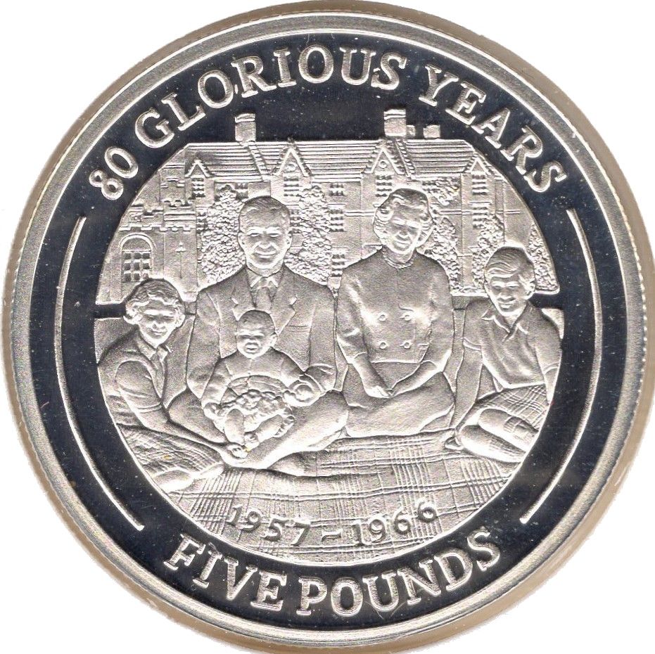 Gibraltar 5 Pounds - Elizabeth II 80 Glorious Years - Royal Family