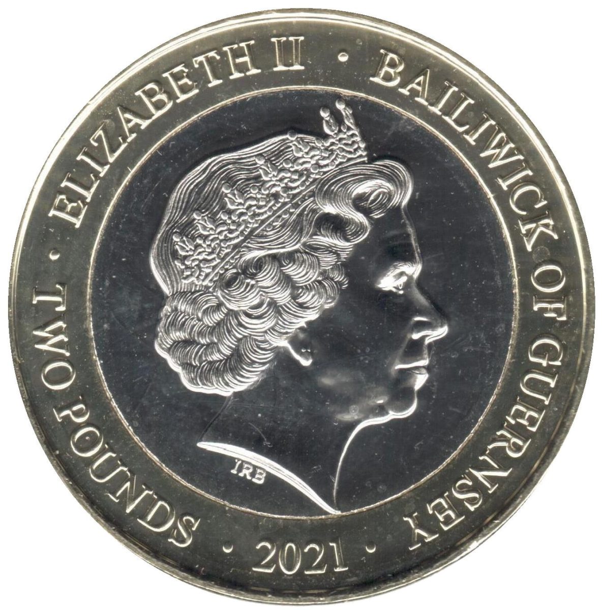 Guernsey 2 Pounds Donald Campbell - Bluebird K7 obverse