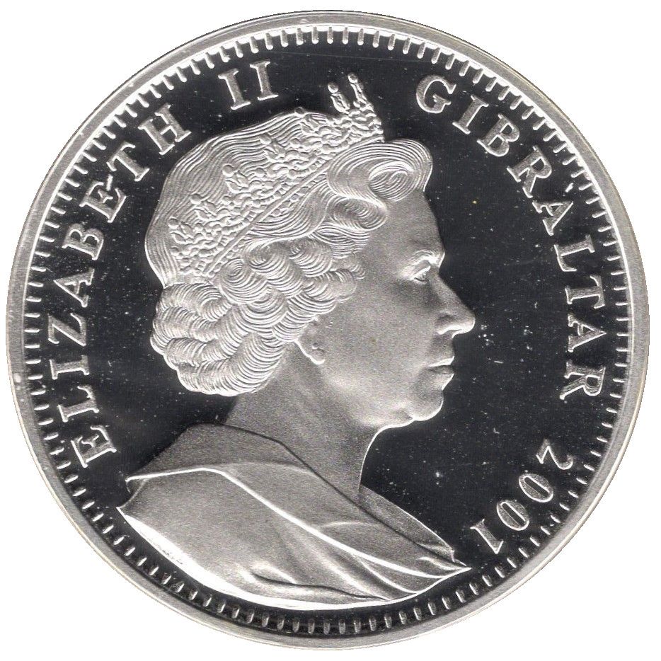 Gibraltar 1 Crown - Elizabeth II The Bronte Sisters; Silver Proof obverse