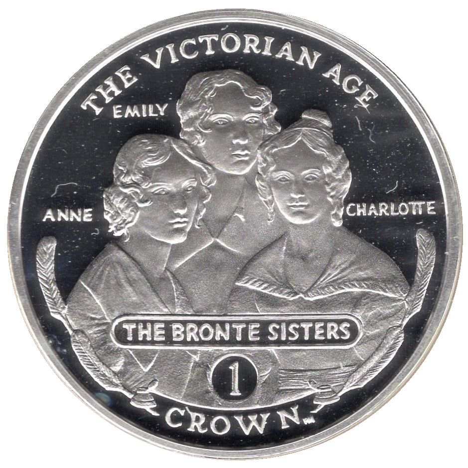 Gibraltar 1 Crown - Elizabeth II The Bronte Sisters; Silver Proof reverse