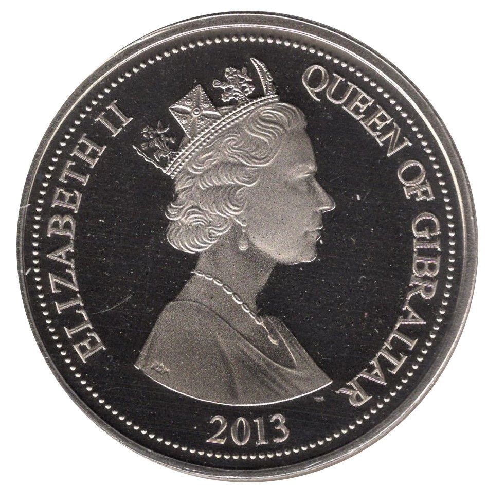 Gibraltar 1 Crown - Elizabeth II Treaty of Utrecht obverse
