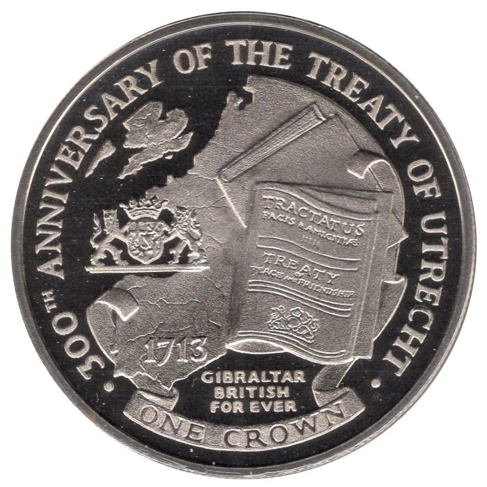 Gibraltar 1 Crown - Elizabeth II Treaty of Utrecht
