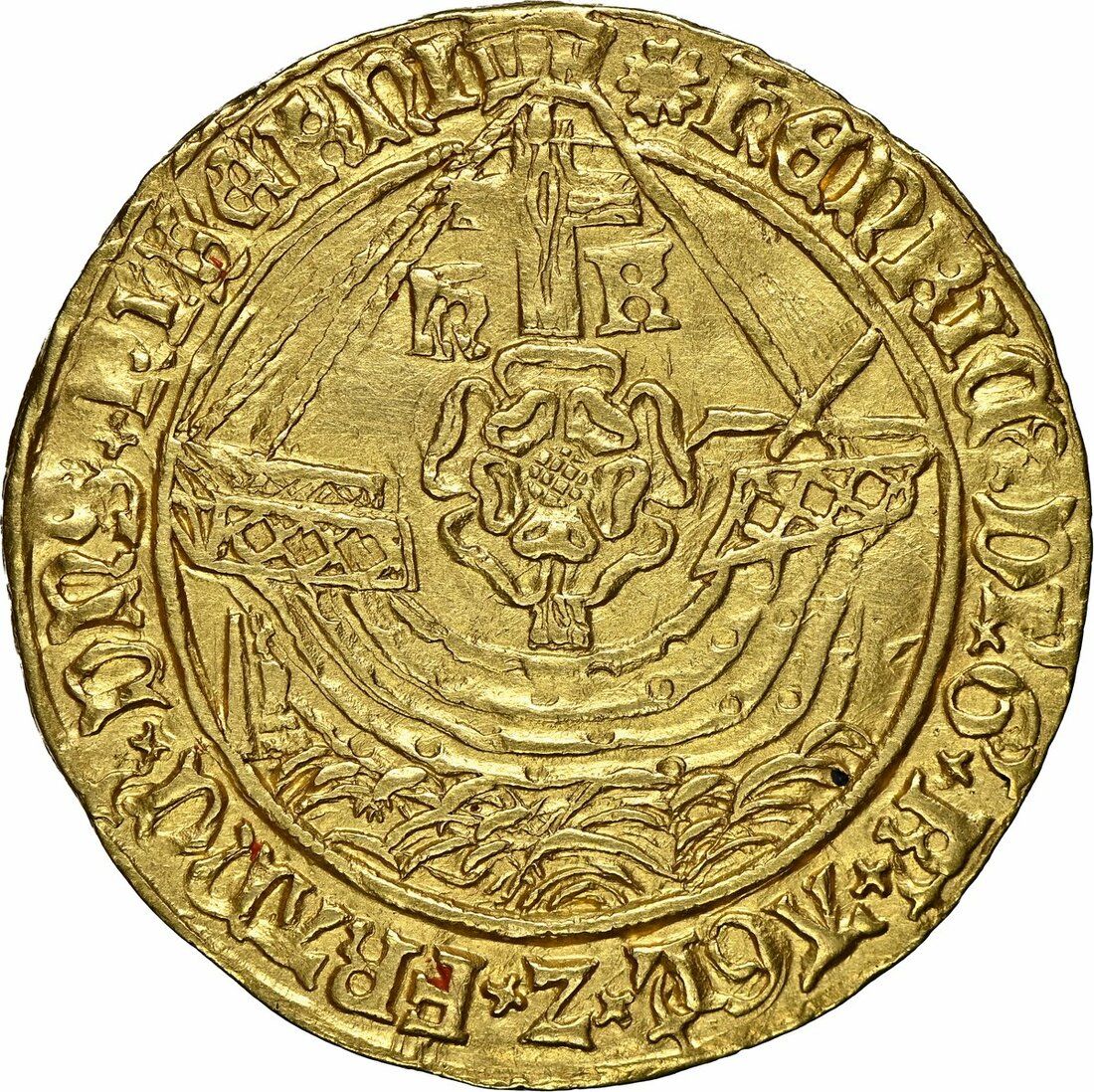 1 George Noble - Henry VIII 2nd coinage obverse