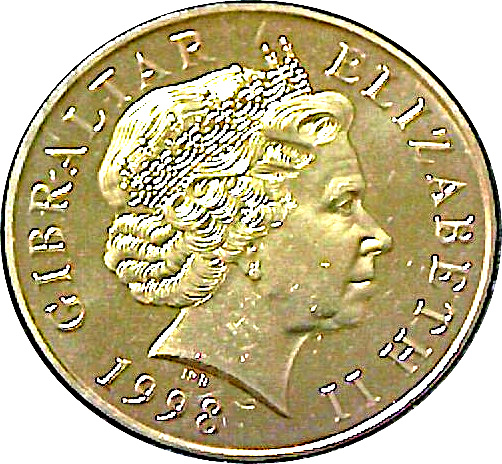 Gibraltar 5 Pounds - Elizabeth II Millennium Dome obverse