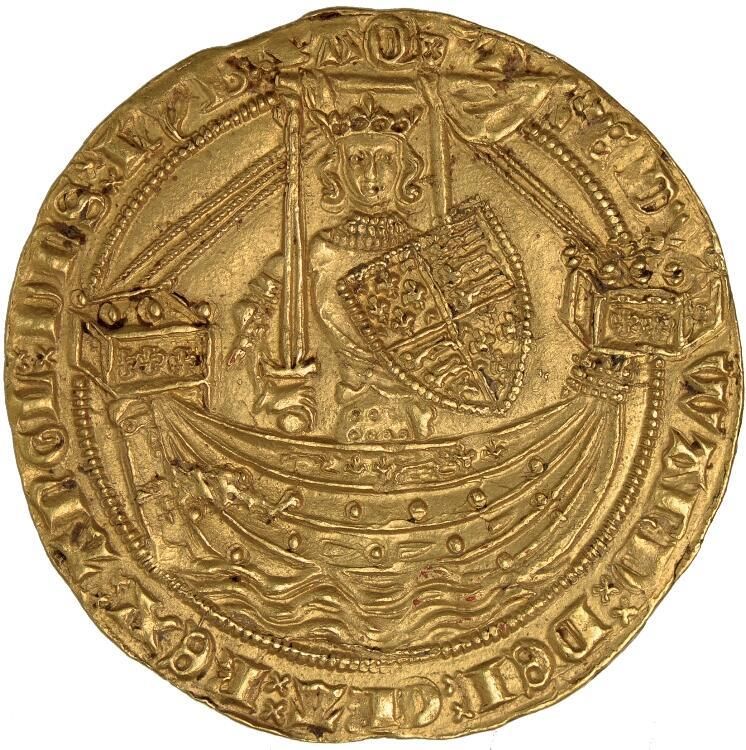 1 Noble - Edward III Treaty period; Calais obverse