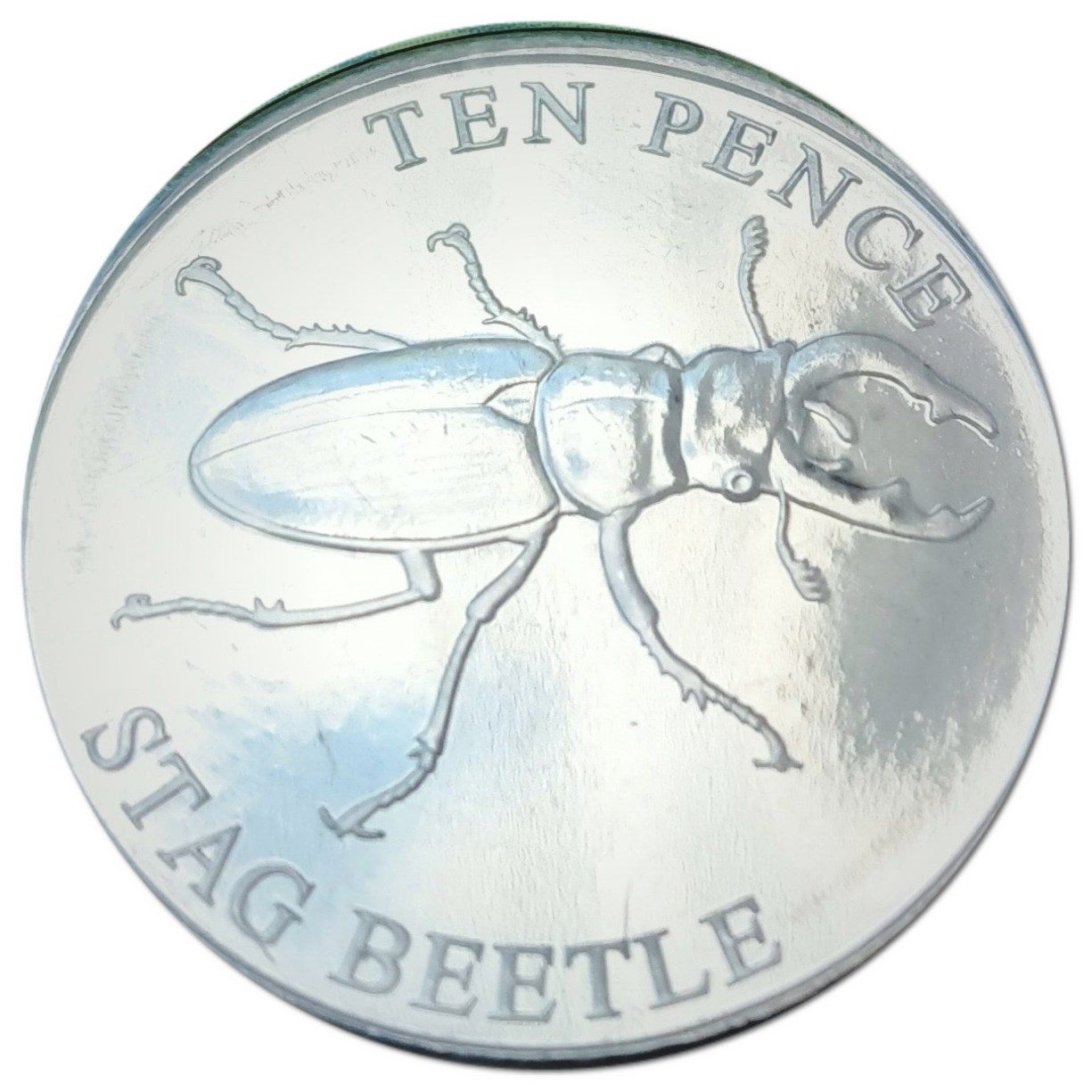 Guernsey 10 Pence - Elizabeth II Stag Beetle reverse