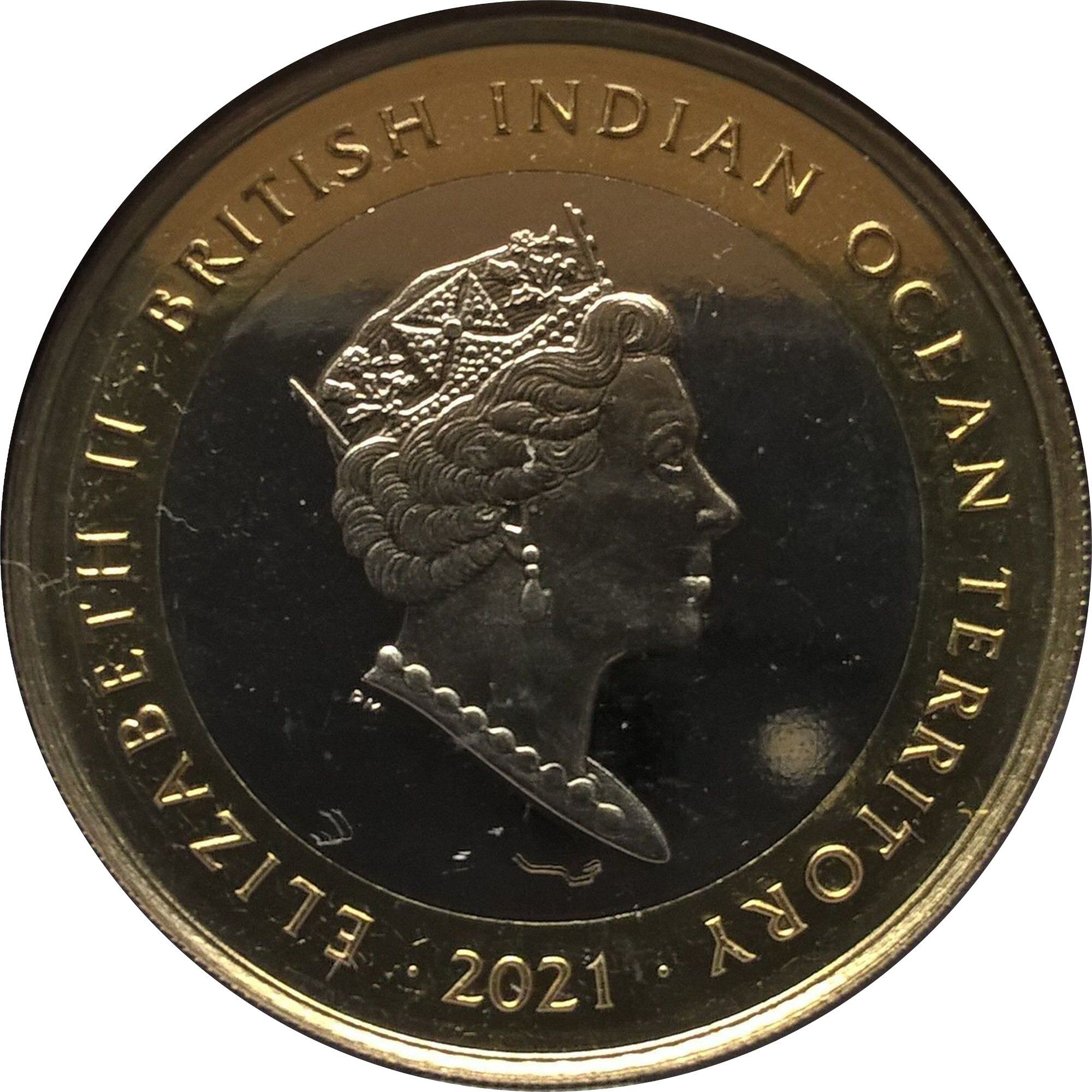 British Indian Ocean Territory 2 Pounds - Elizabeth II The Griffin of Edward III obverse