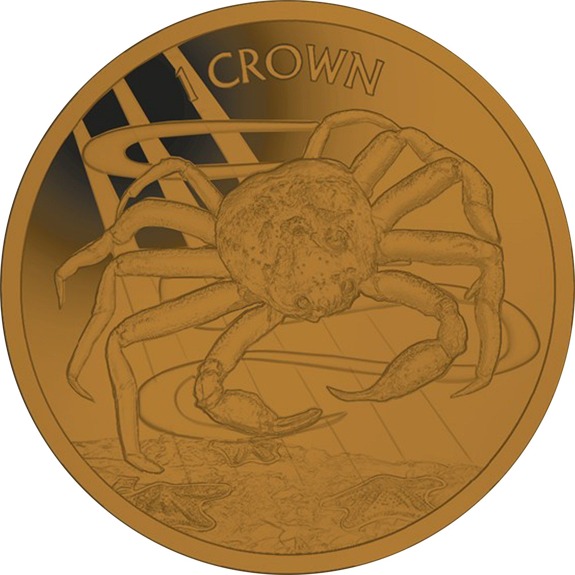 Falkland Islands 1 Crown - Elizabeth II Sea Crab; Titanium