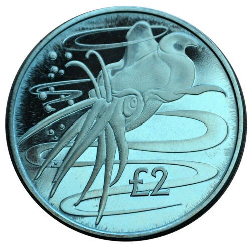 South Georgia and the South Sandwich Islands 2 Pounds - Elizabeth II Blue Squid