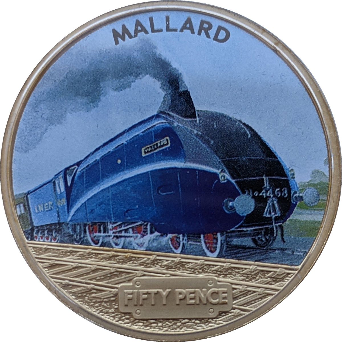 Guernsey 50 Pence - Elizabeth II Mallard reverse
