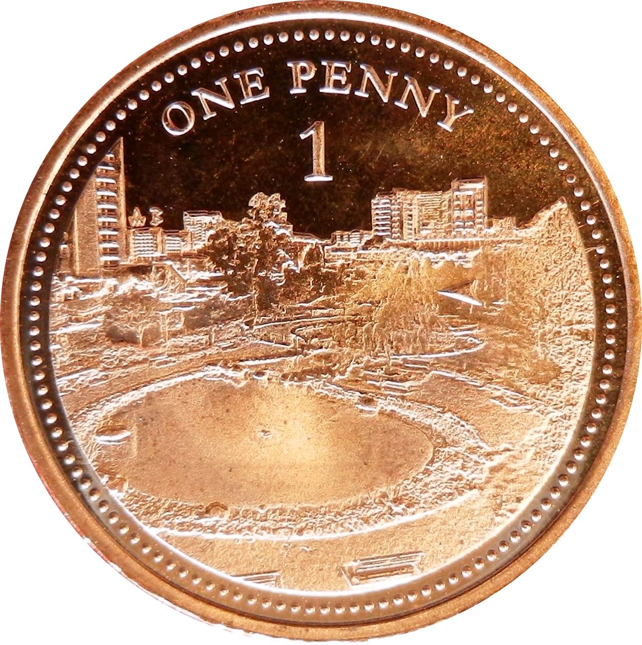 Gibraltar 1 Penny - Elizabeth II Commonwealth Park