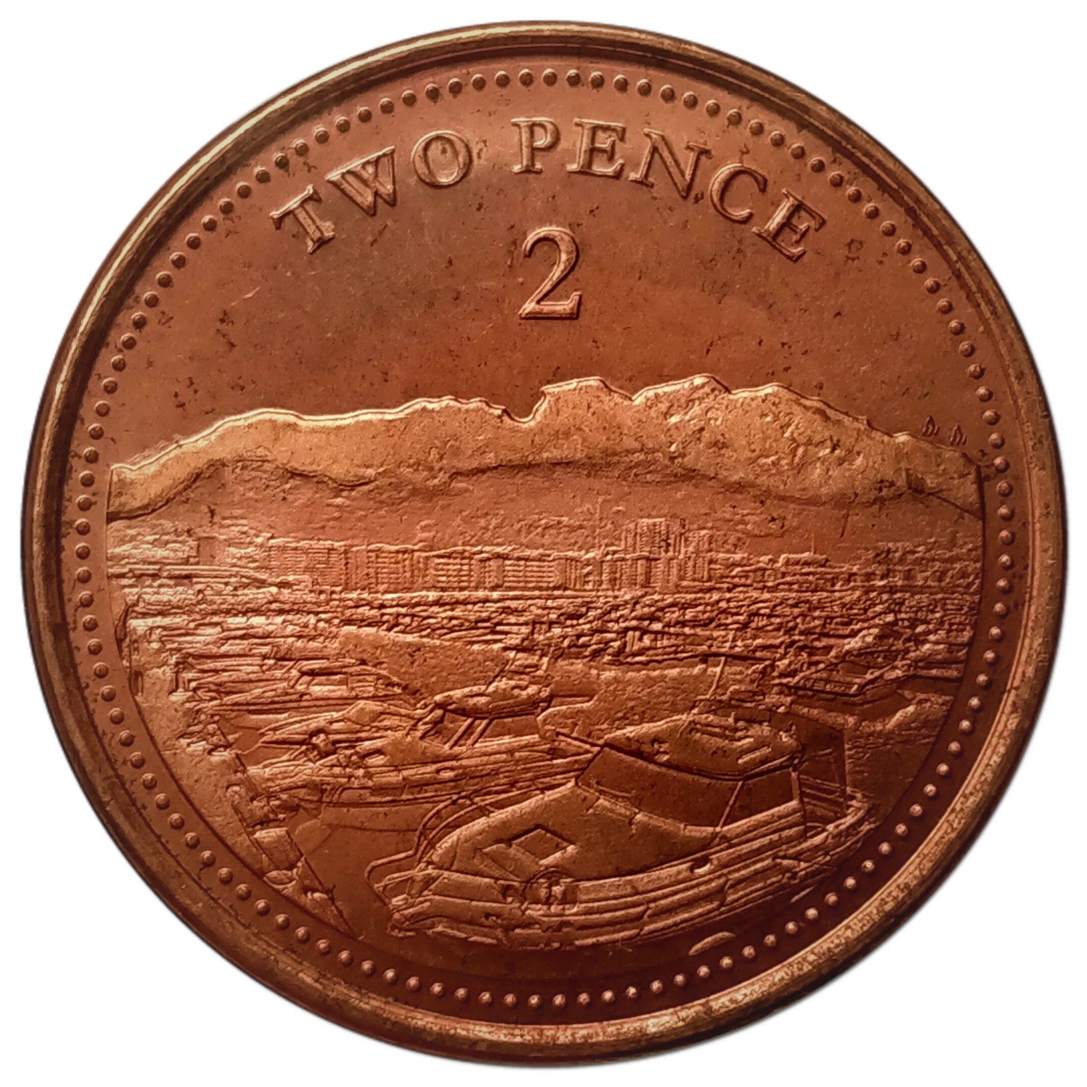 Gibraltar 2 Pence - Elizabeth II Small Boats Marina