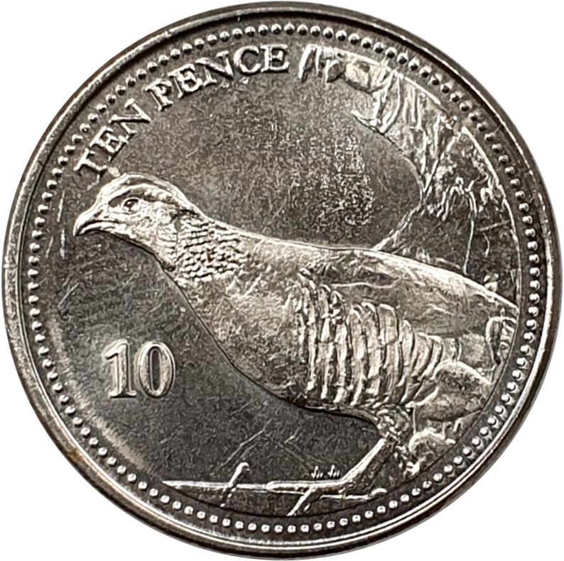 Gibraltar 10 Pence - Elizabeth II Barbary Partridge