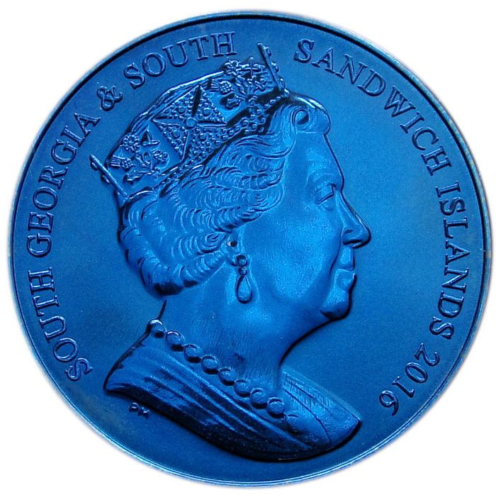 South Georgia and the South Sandwich Islands 2 Pounds - Elizabeth II Midnight zone obverse