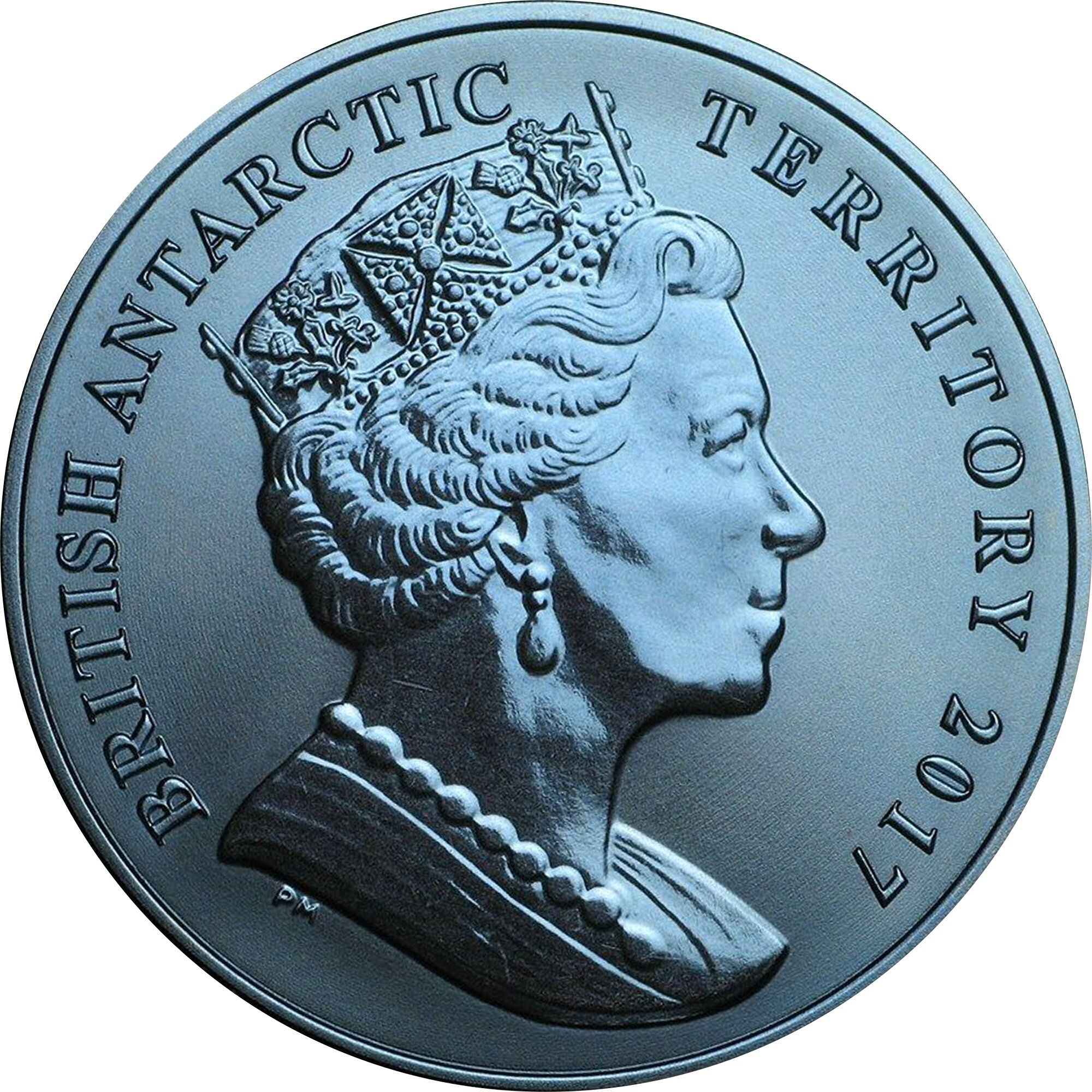 British Antarctic Territory 2 Pounds - Elizabeth II Crabeater seal; Titanium obverse