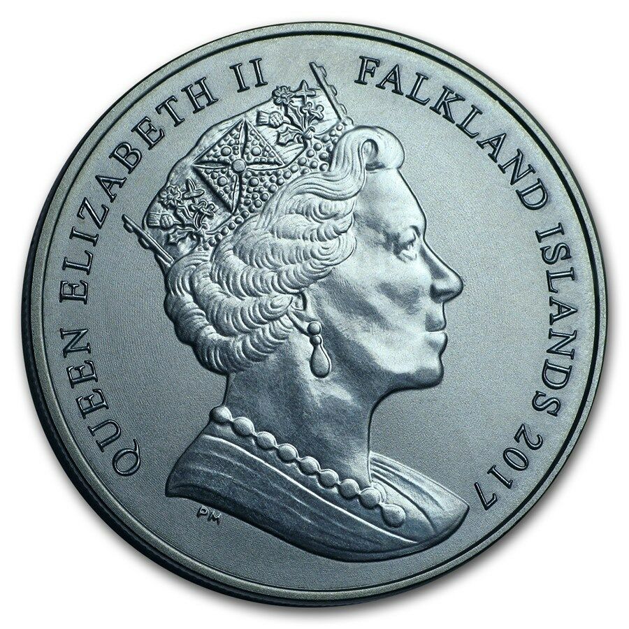 Falkland Islands 1 Crown - Elizabeth II Patagonian Toothfish, Titanium obverse