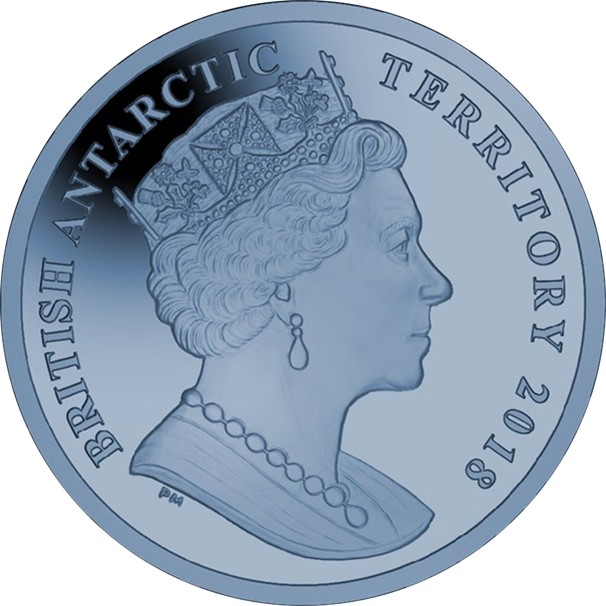 British Antarctic Territory 2 Pounds - Elizabeth II Blue petrel; Titanium obverse