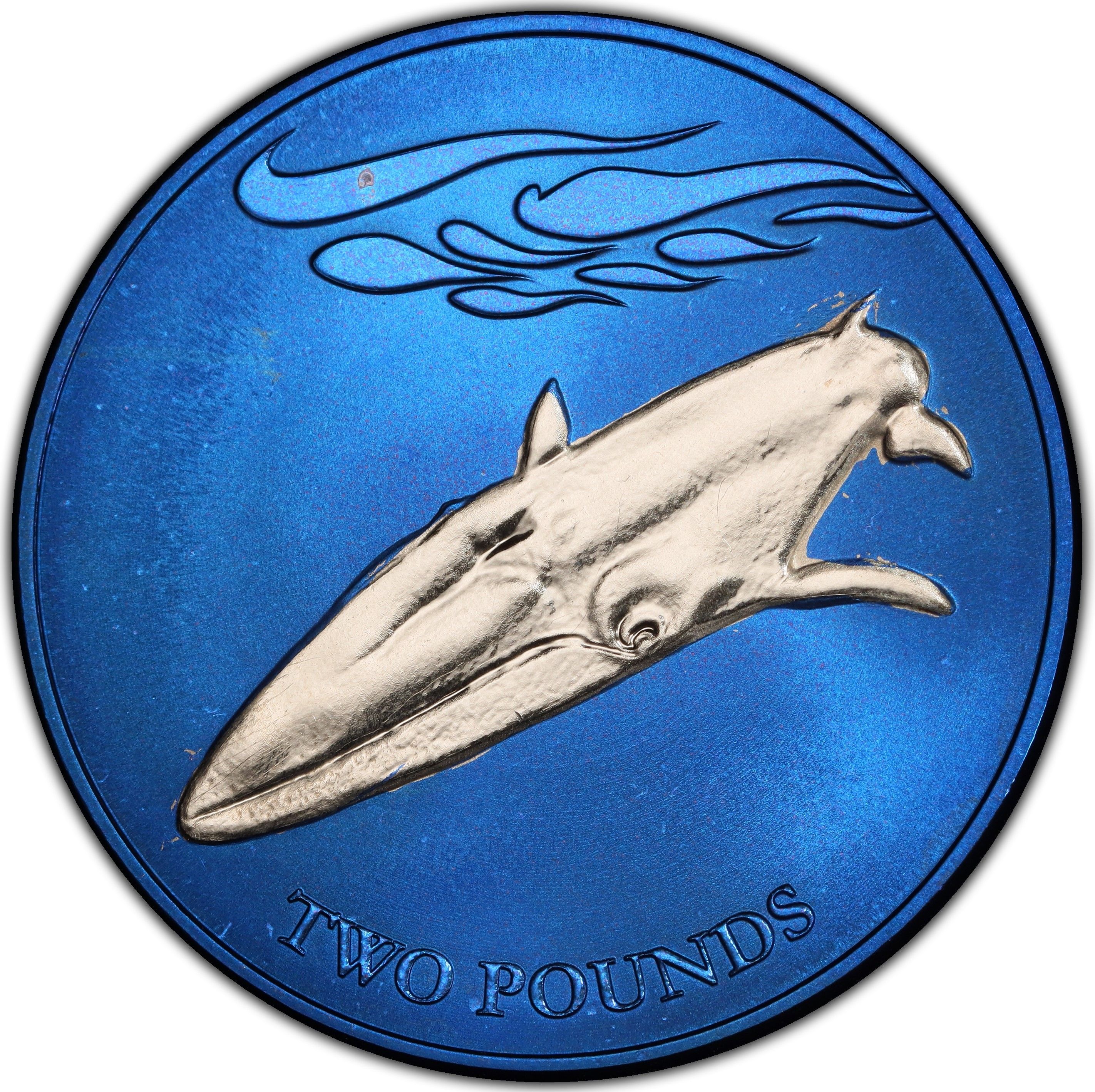 South Georgia and the South Sandwich Islands 2 Pounds - Elizabeth II Fin Whale reverse
