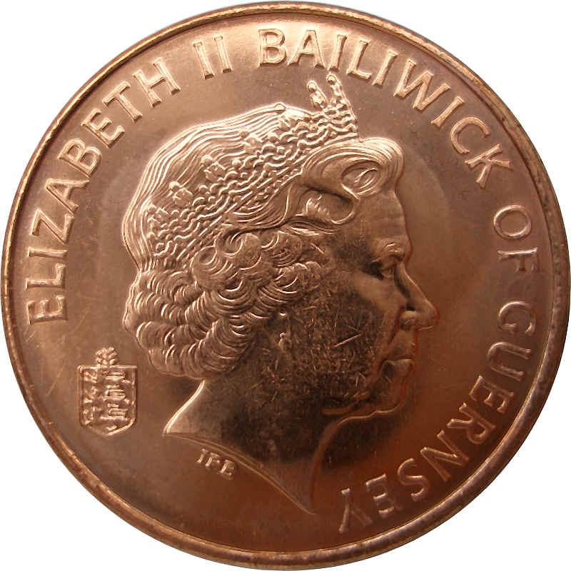 Guernsey 2 Pence - Elizabeth II 4th portrait obverse