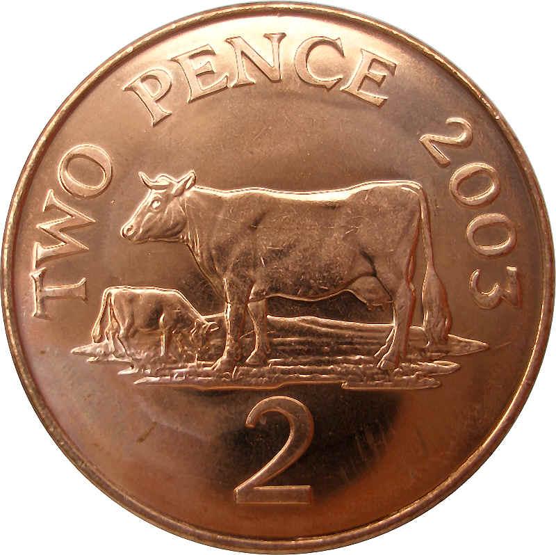 Guernsey 2 Pence - Elizabeth II 4th portrait