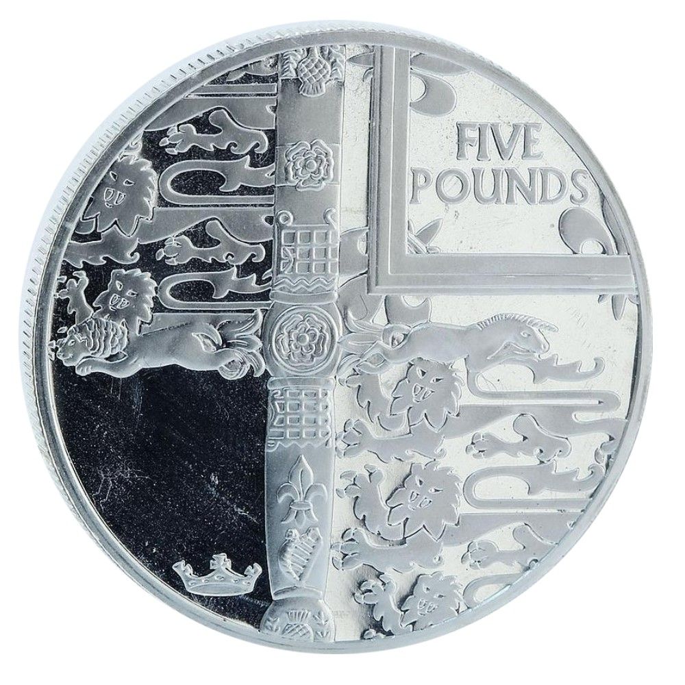 Alderney 5 Pounds - Elizabeth II Golden Jubilee; Silver Proof reverse