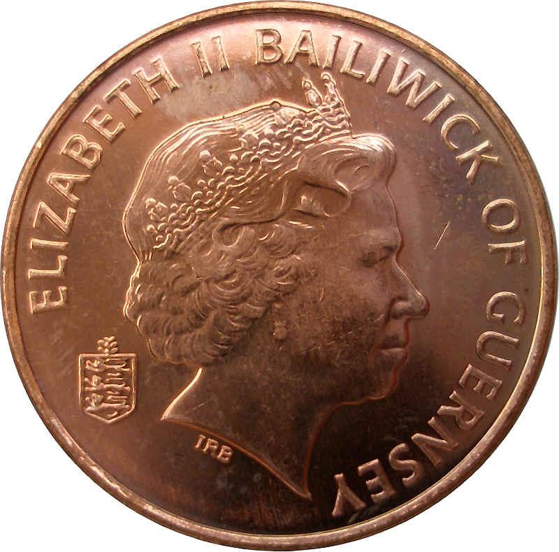Guernsey 1 Penny - Elizabeth II 4th portrait obverse