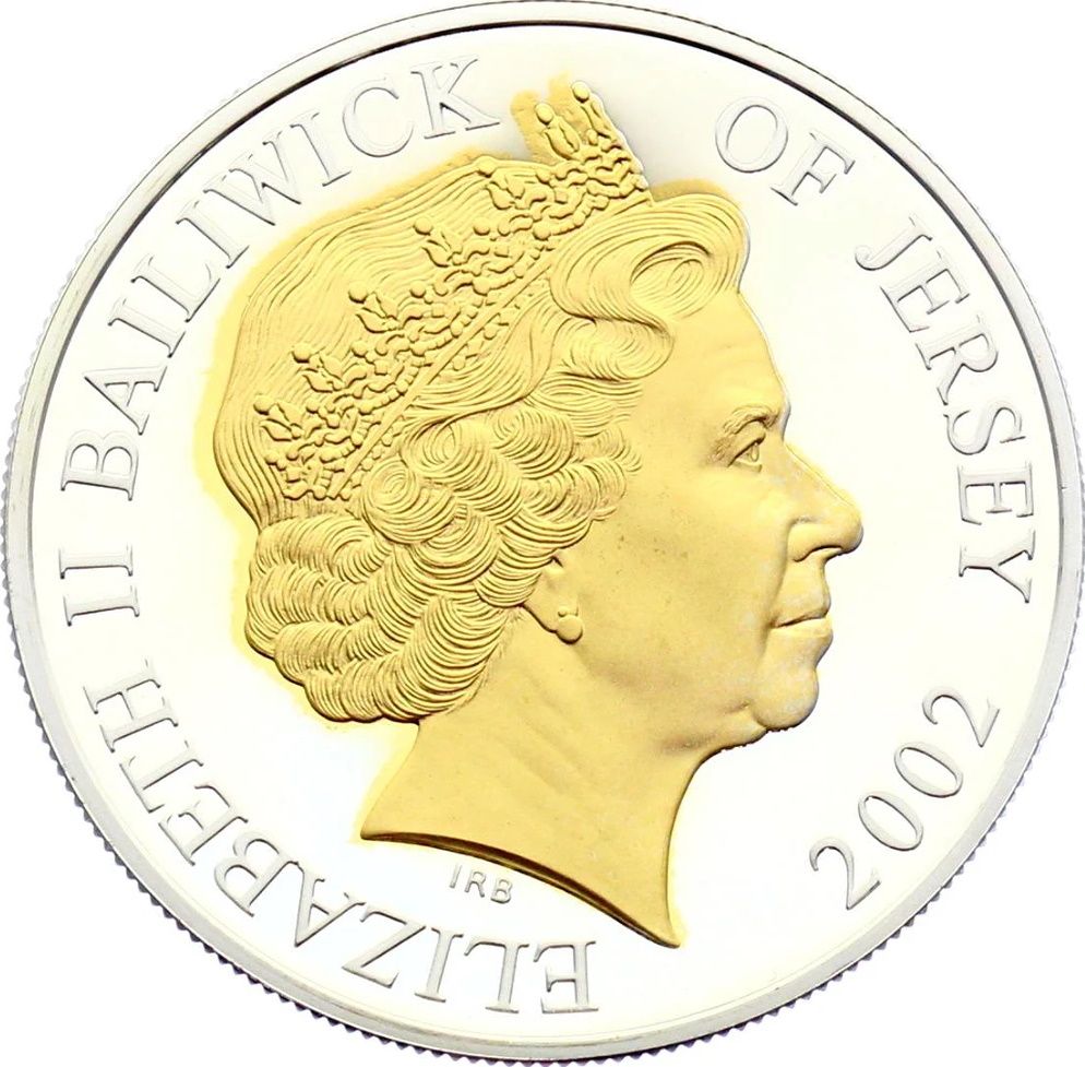 Jersey 5 Pounds - Elizabeth II Golden Jubilee; Silver Proof obverse
