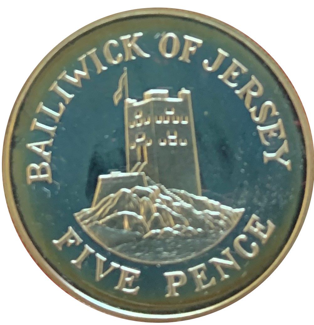 Jersey 5 Pence - Elizabeth II 2nd portrait; Silver issue