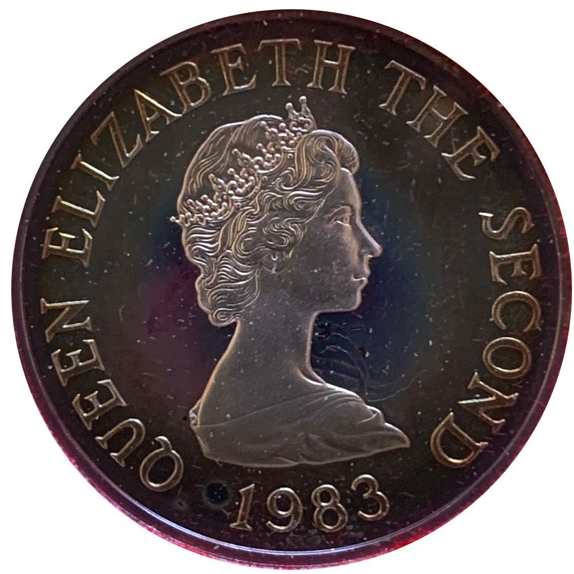 Jersey 10 Pence - Elizabeth II 2nd portrait; Silver issue obverse