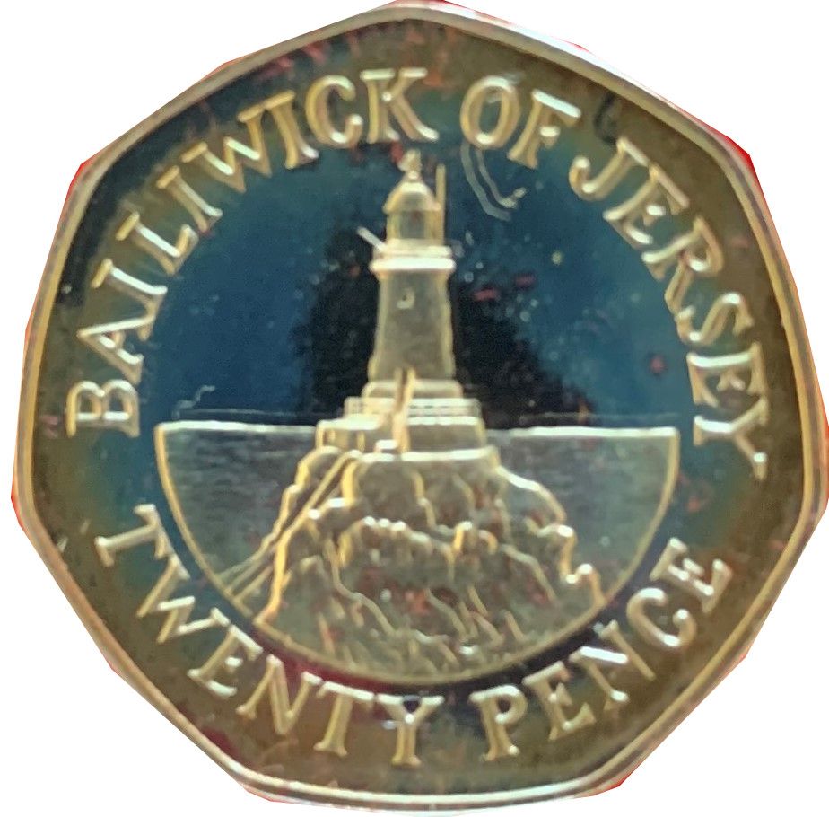 Jersey 20 Pence - Elizabeth II 2nd portrait; Silver issue
