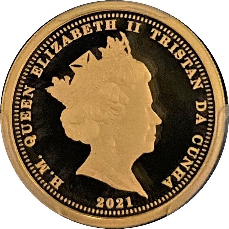 Tristan da Cunha ¼ Noble - Elizabeth II King Edward III obverse