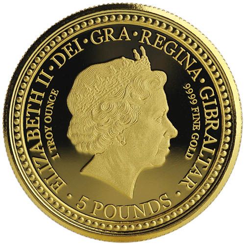Gibraltar 5 Pound - Elizabeth II Royal Arms of England obverse