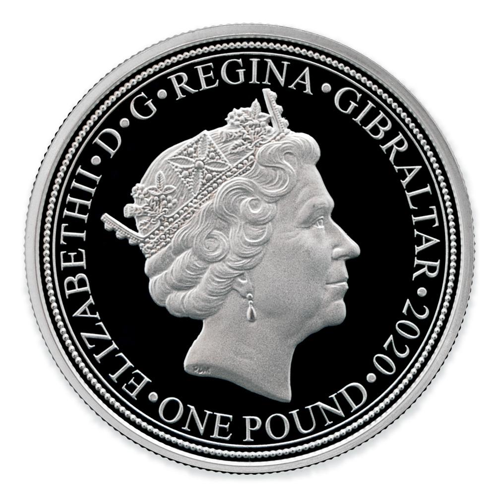 Gibraltar 1 Pound - Elizabeth II Ravenclaw Crest obverse