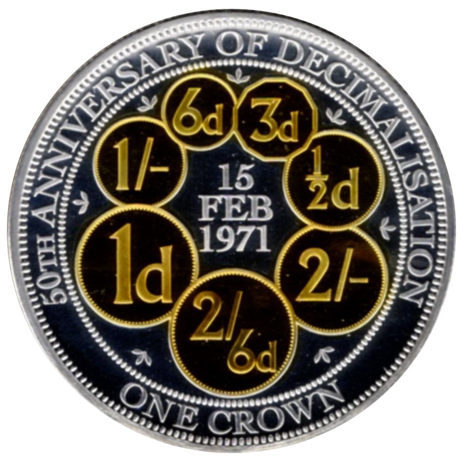Isle of Man 1 Crown - Elizabeth II Decimalisation; Silver Proof