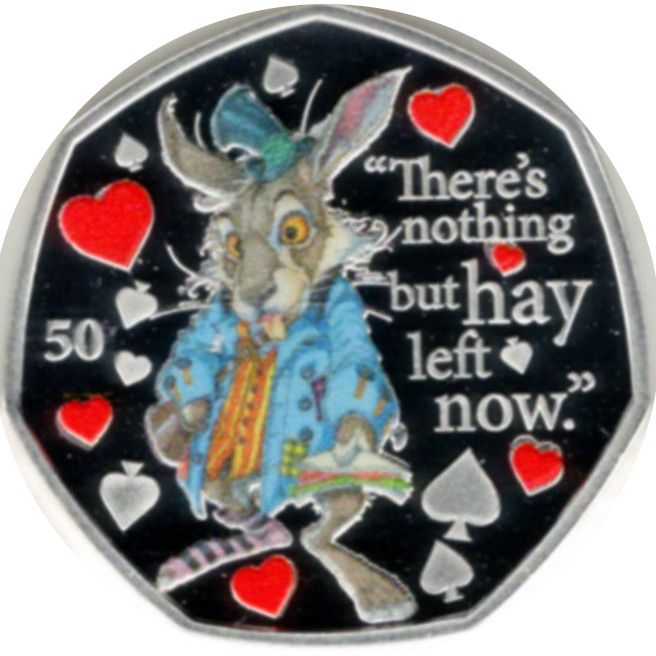 Isle of Man 50 Pence - Elizabeth II The March Hare; Silver Proof reverse